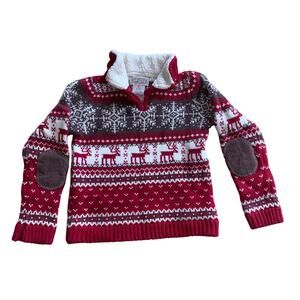 Ministry of Rascals kids sz 4 pullover Christmas sweater snowflake reindeer red